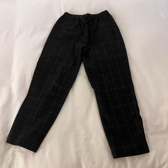 Muted plaid Babaton size xs work pants elastic waist band - Picture 1 of 3